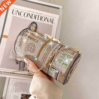 Crystal Diamond painting Evening Clutch Bags women Round sma