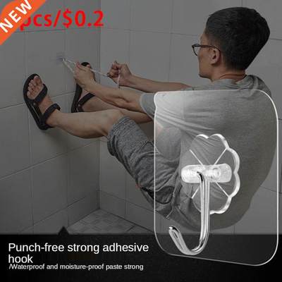 1Pcs 6x6cm Hooks Transparent Strong Load Home Ktchen Wall R