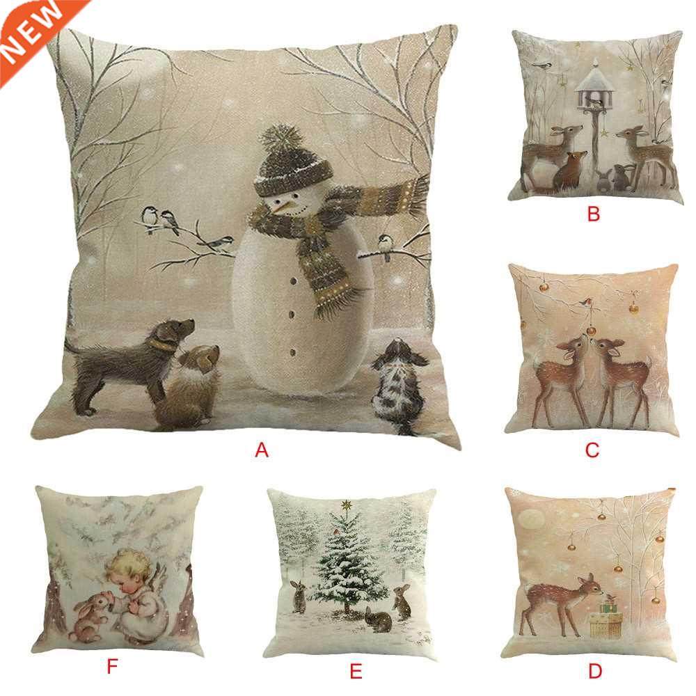 christmas printing dyeing sofa bed home decor pillow cover c