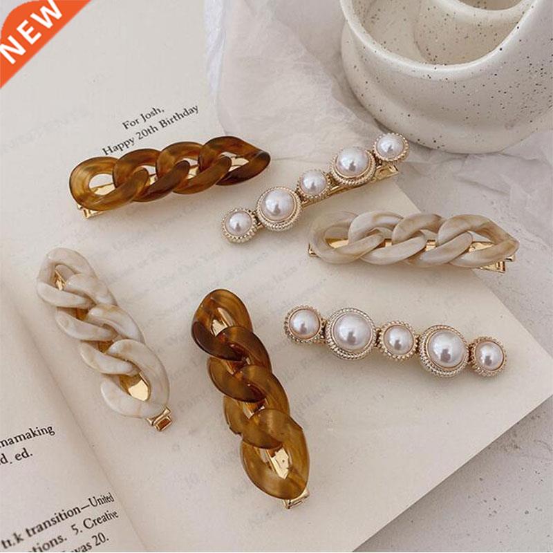 New Handmade Chain Hair Clips Gold Color Long Barrettes Hair