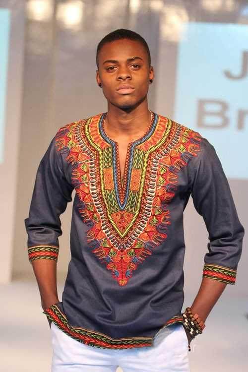 men	s t-shirt dashiki printed tees african black grey