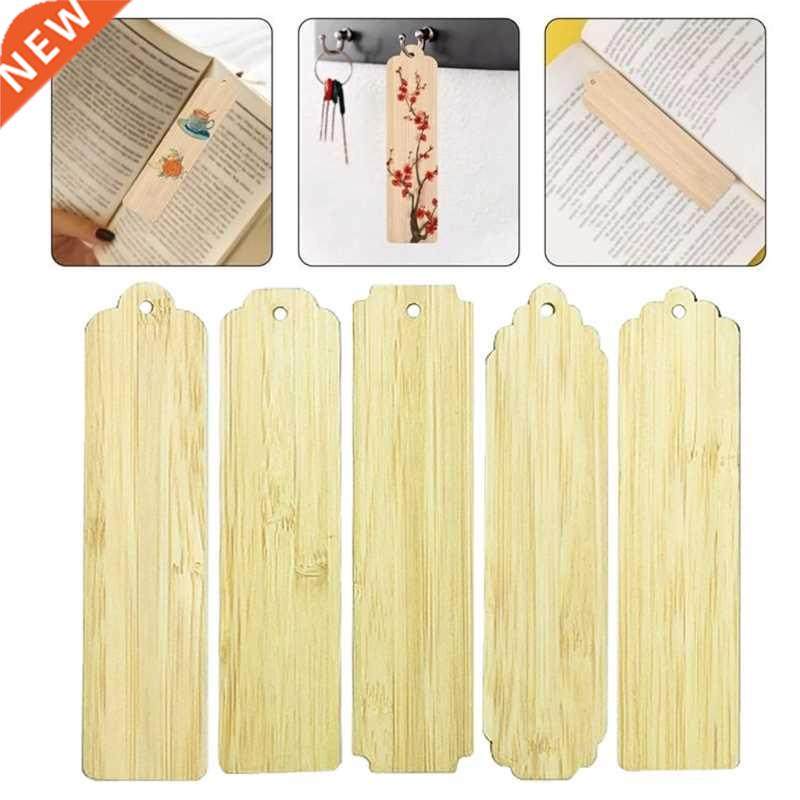 10 pcs rectangle blank bamboo bookmark with hole unfinished