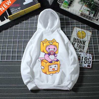 Kawaii Rocky And Foxy Cartoon Print Cap Hoodie Girls/Boys Fu