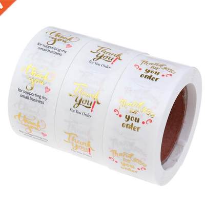 500pcs/roll Clear Thank You Stickers Handmade Sticker Circle