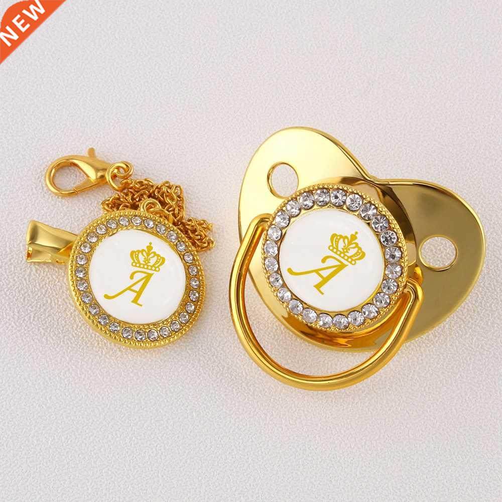luxury gd crown 26 name initial letters baby pacifier with