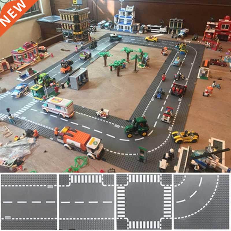 city road set baseplate straight crossroad curve t-junction