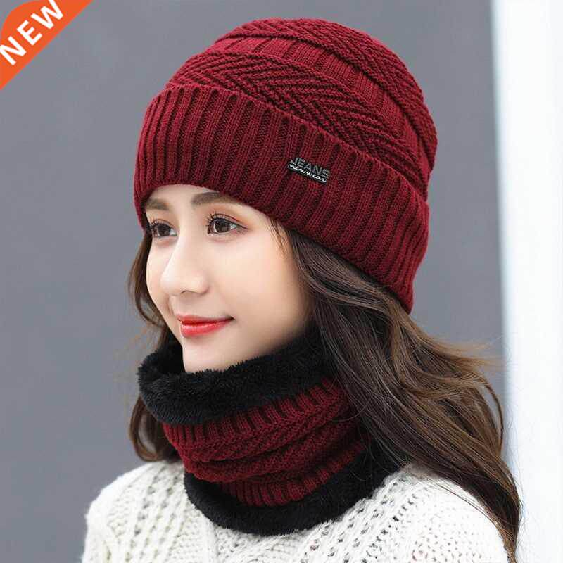 balaclava womens knitted hat scarf caps neck warmer win