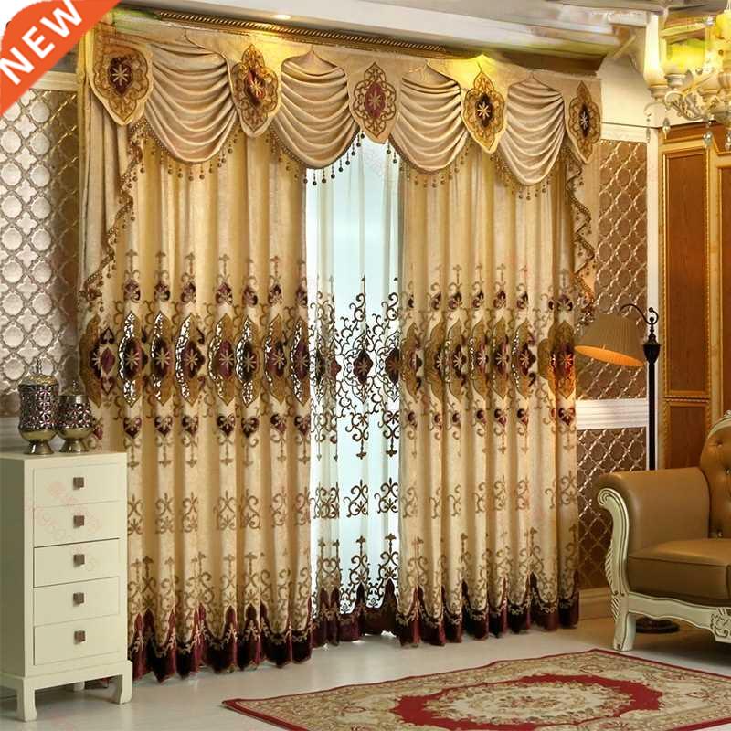 Hot Sale Custom Chenille Embroidered Curtains European Style