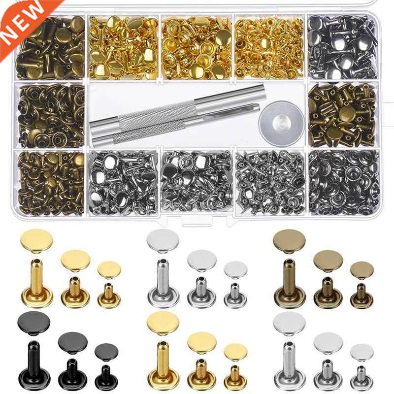 480 sets 3 sizes leather rivets double cap rivet with 3 piec