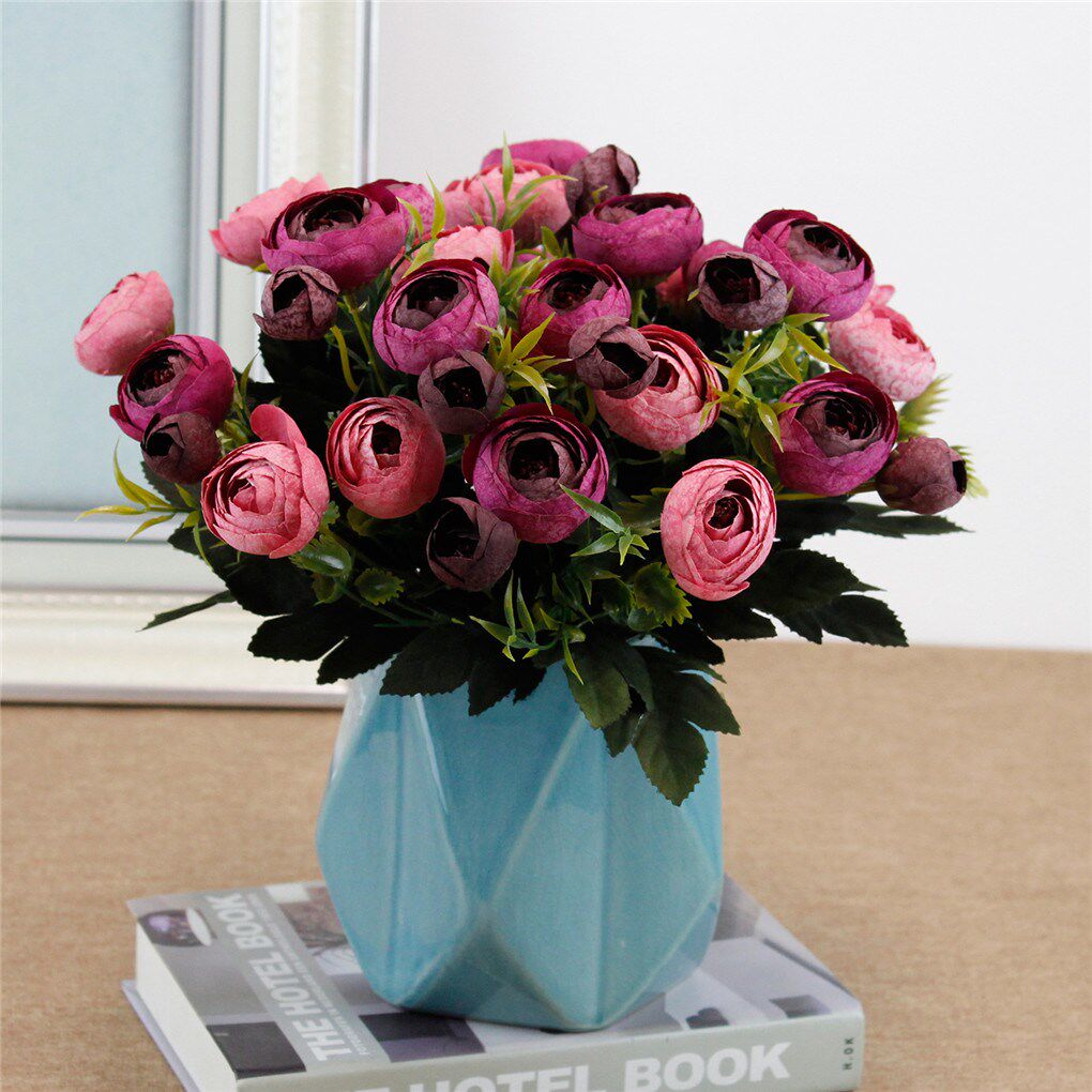 9-head artificial rose bud bouquet simulation rose flower de