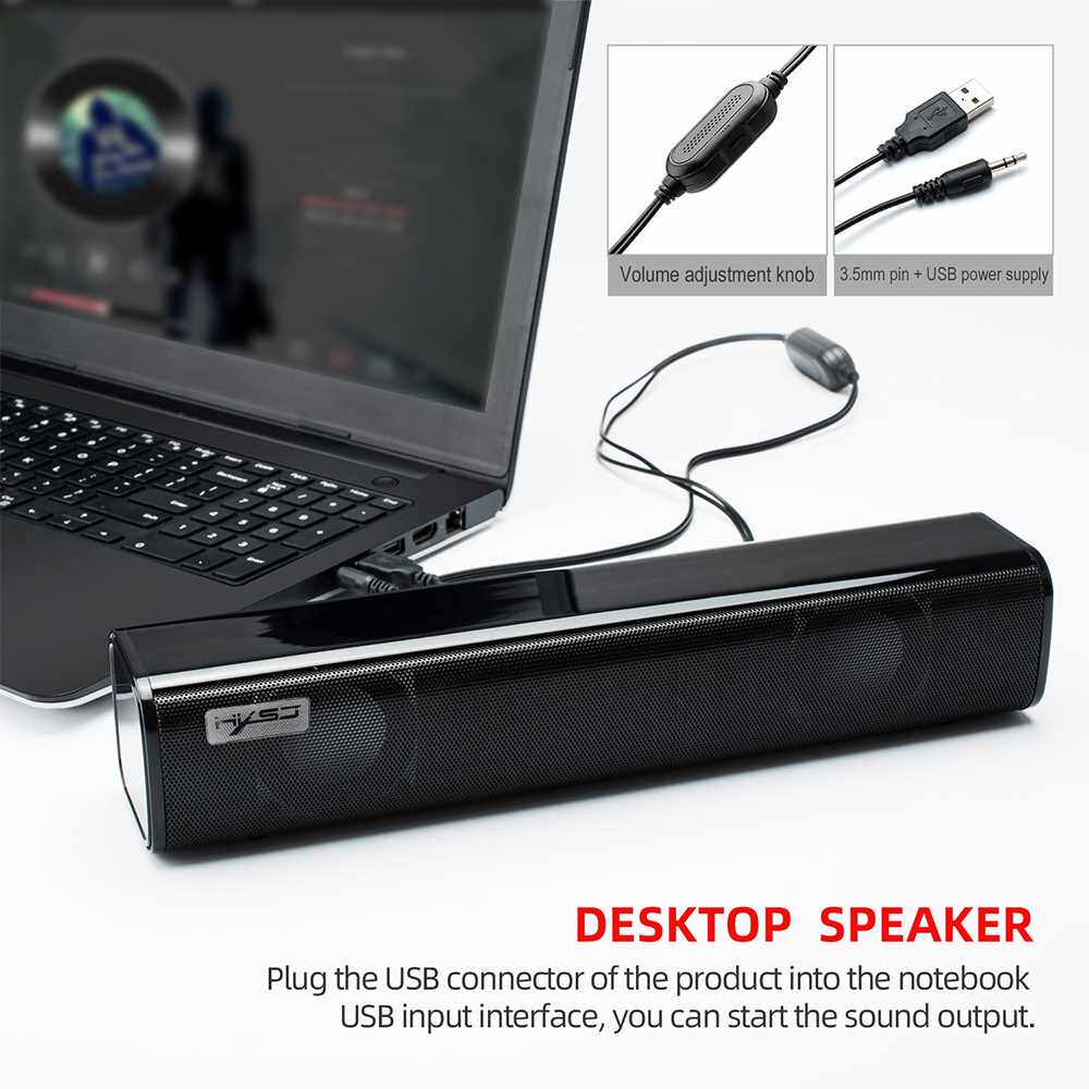 DESKTOP STRP SOUNDBAR SPEAKER WTH 3.5MM AUDO JACK TABLET