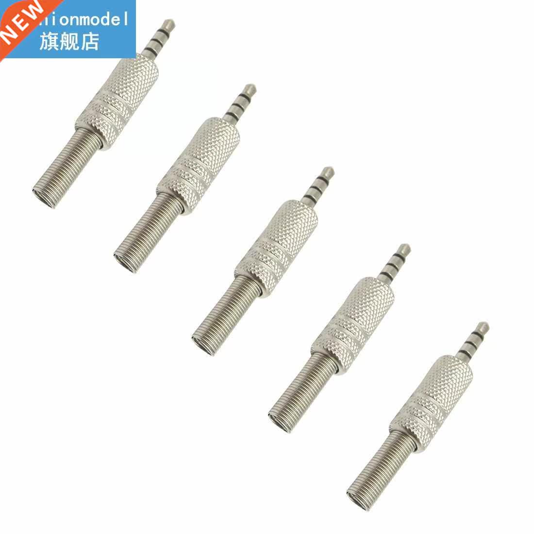 5mm 1/8" 5pcs stereo male audio jack plug adapter conn