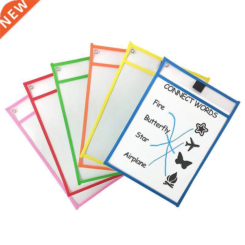 12pcs children dry erase file pockets assorted colors docut