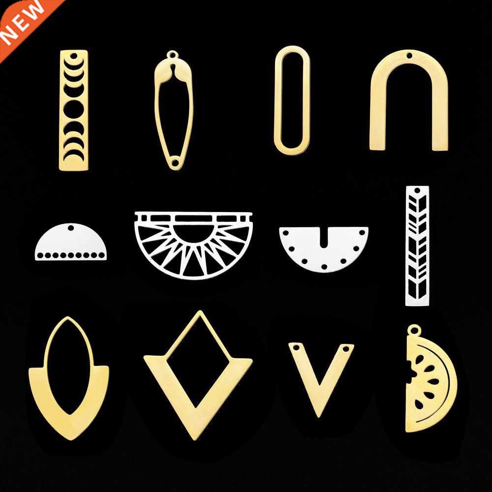 5pcs/lot 100% stainless steel semicircle bar charm pendant f