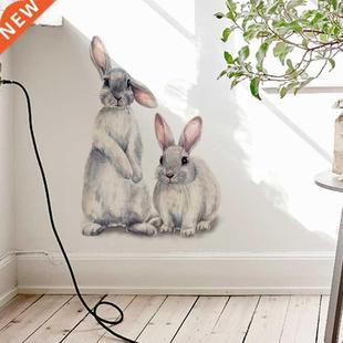 Two Wall Rabbits Cute Home 9;s Kids Sticker Room Children&