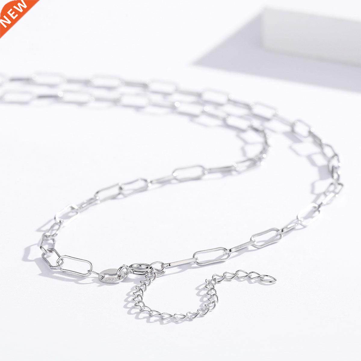925 sterling silver paperclip rectangular cross chain link s
