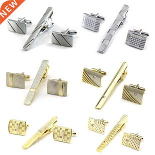 Gold and Clip Tie Meter For Men Cufflink Classic Set Cli