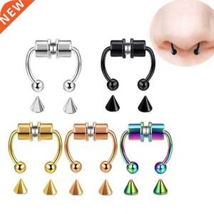 2021 Fake Piercing Nose Ring Alloy Nose Piercing Hoop Septum