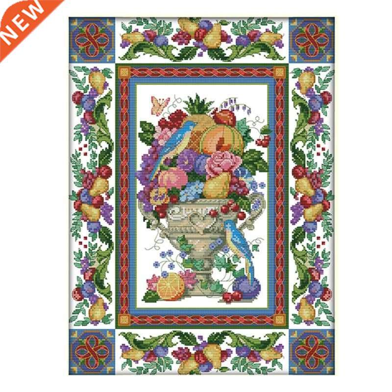 gorgeous fruit bowl counted printed canvas embroidery handma