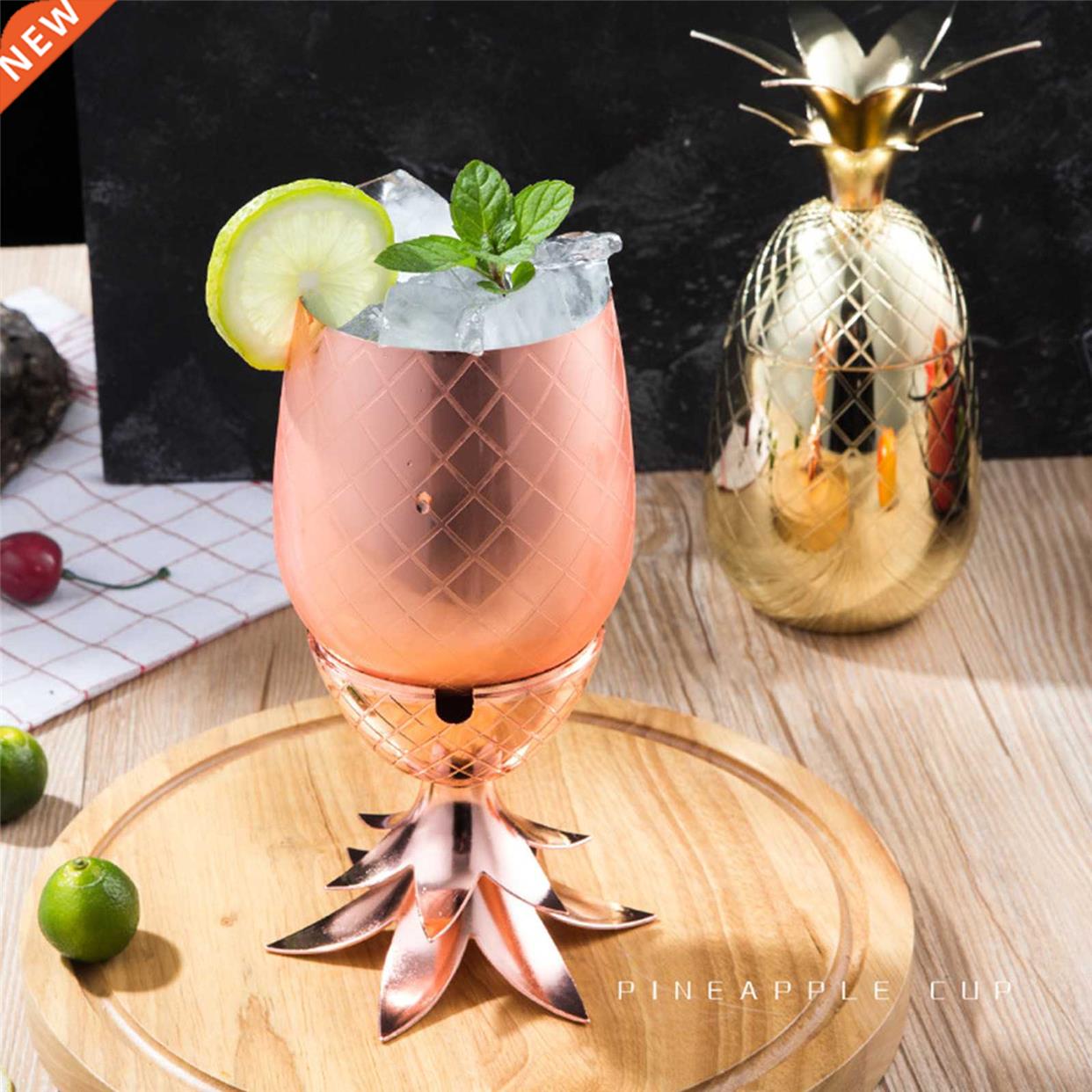 600ML Creative Pineapple Cocktail Glass Moscow Mule Stainles