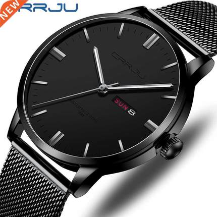 Watches for Men CRRJU Business Casual Watch Waterproof Quar