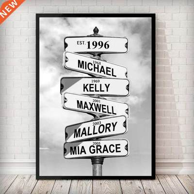 Custom Painting Intersection Set Sign 6 Names Anniversary W