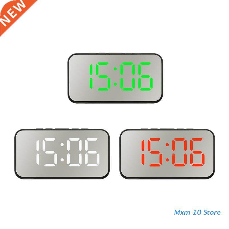 led clock auto dimmer easy snooze and makeup mirror alarms t