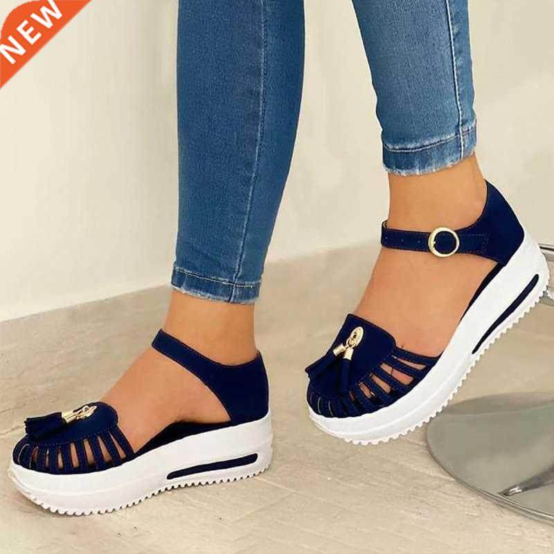 summer sandals women shoes platform hollow out round toe bea