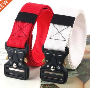 3.8CM Nylon Trousers Army Metal Belt Tactical Buck Men