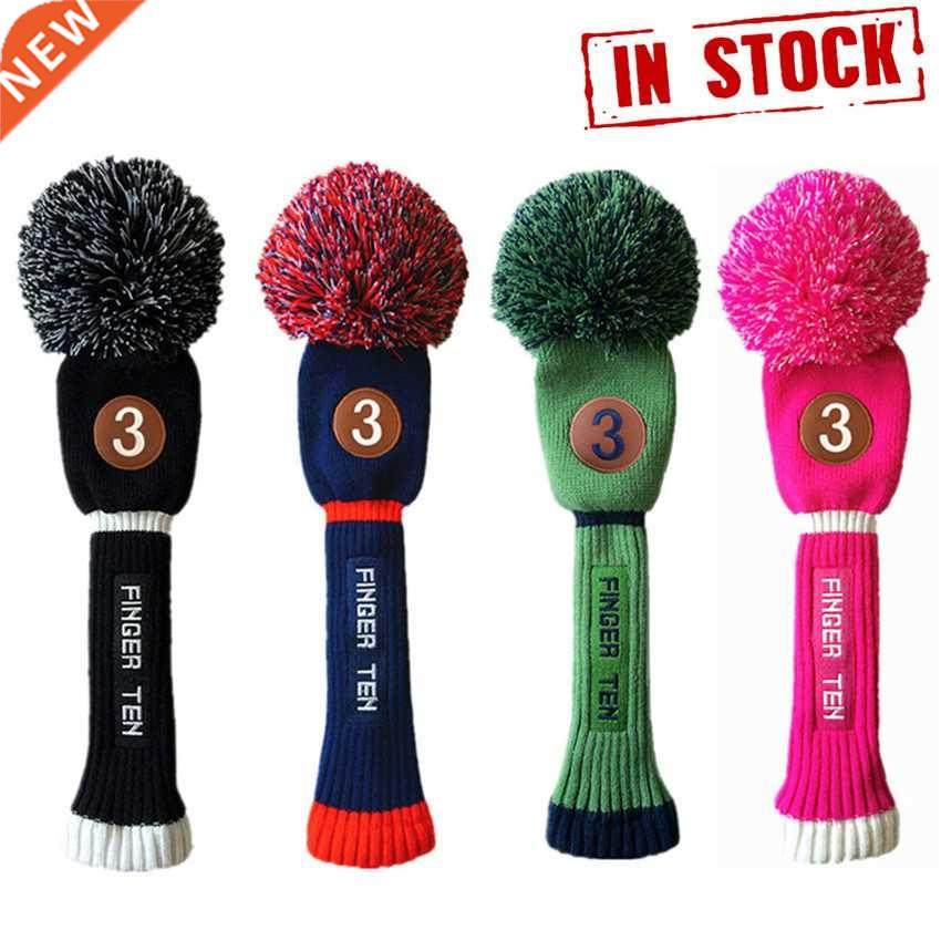 golf head cover set driver pom pom iron club covers #3 fair