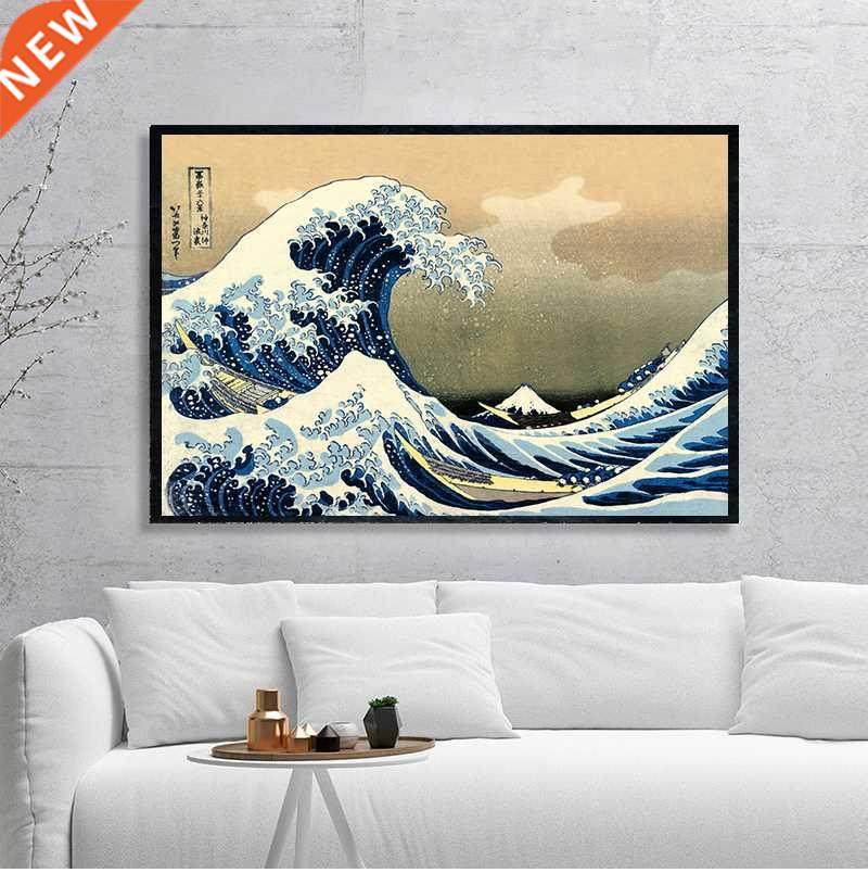 the great wave of kanagawa ukiyoe japanese art vintage wall