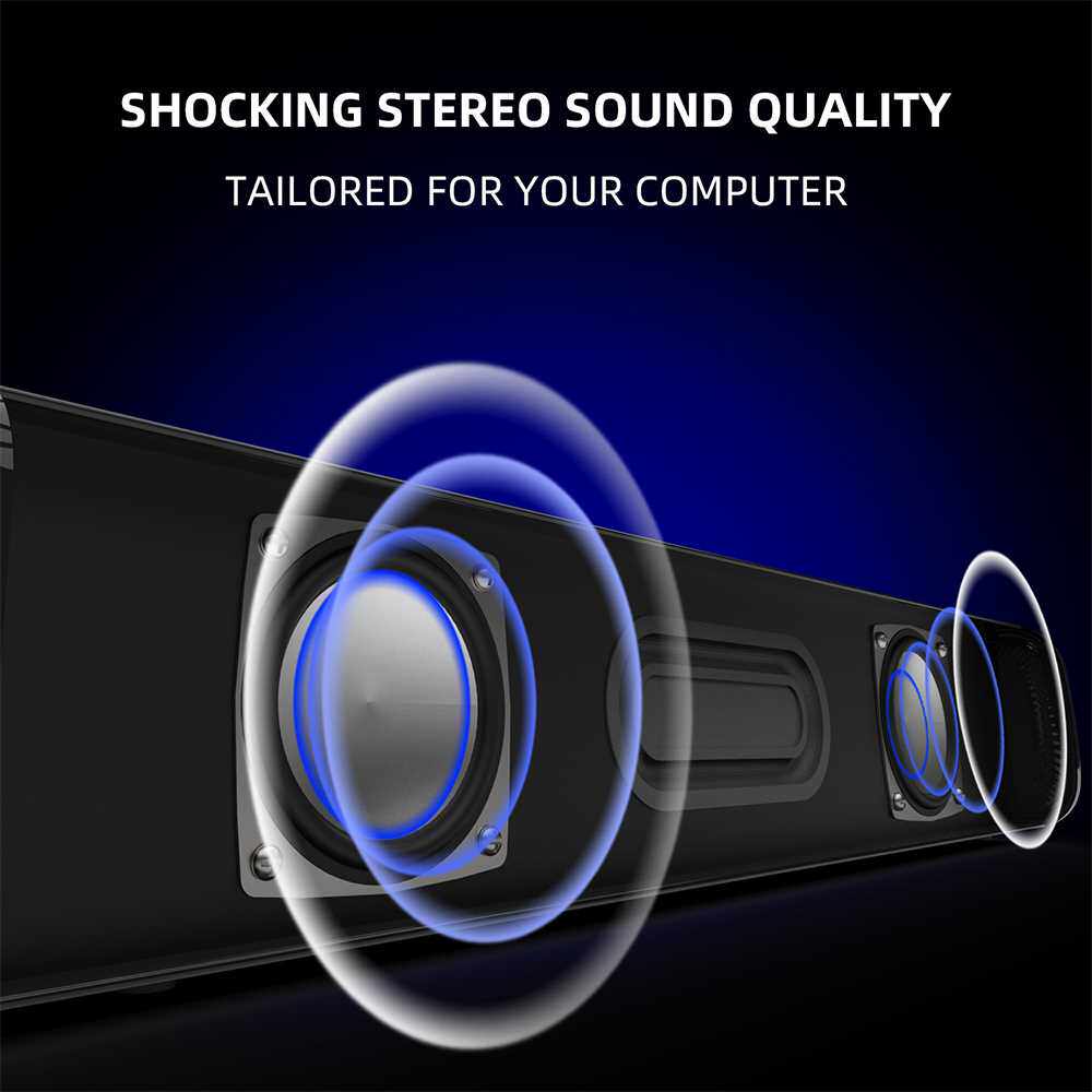 DESKTOP STRP SOUNDBAR SPEAKER WTH 3.5MM AUDO JACK TABLET