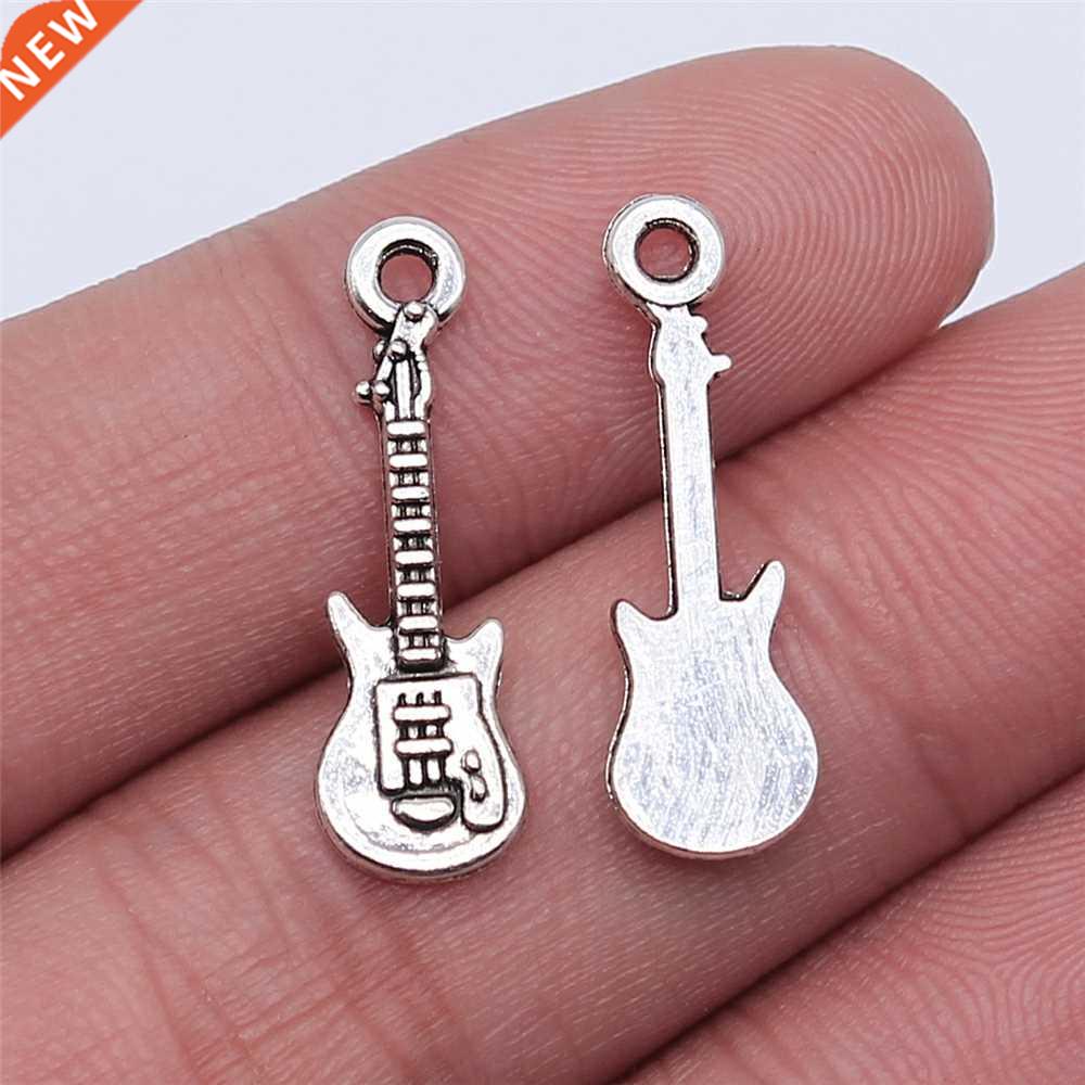 WYSIWYG 20pcs 24x7mm Antique Silver Color Guitar Charms Pend 包装 内托 原图主图