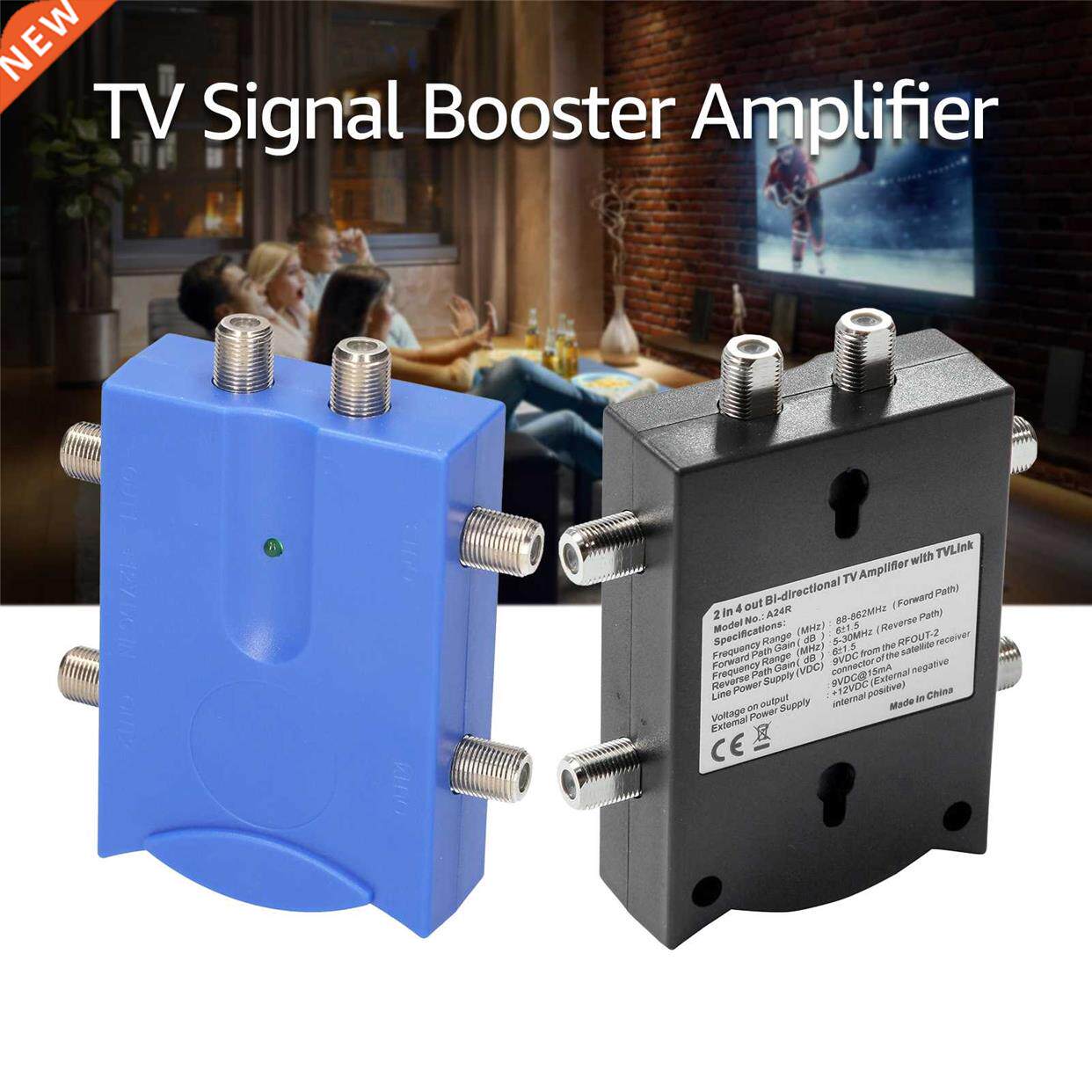 bi-directional tv amplifier 2 inputs tv antenna signal boost
