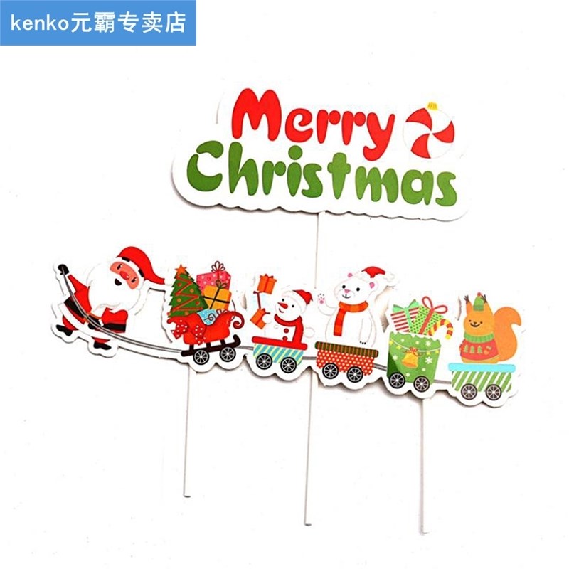 1set merry christmas letter cake topper santa claus snowman