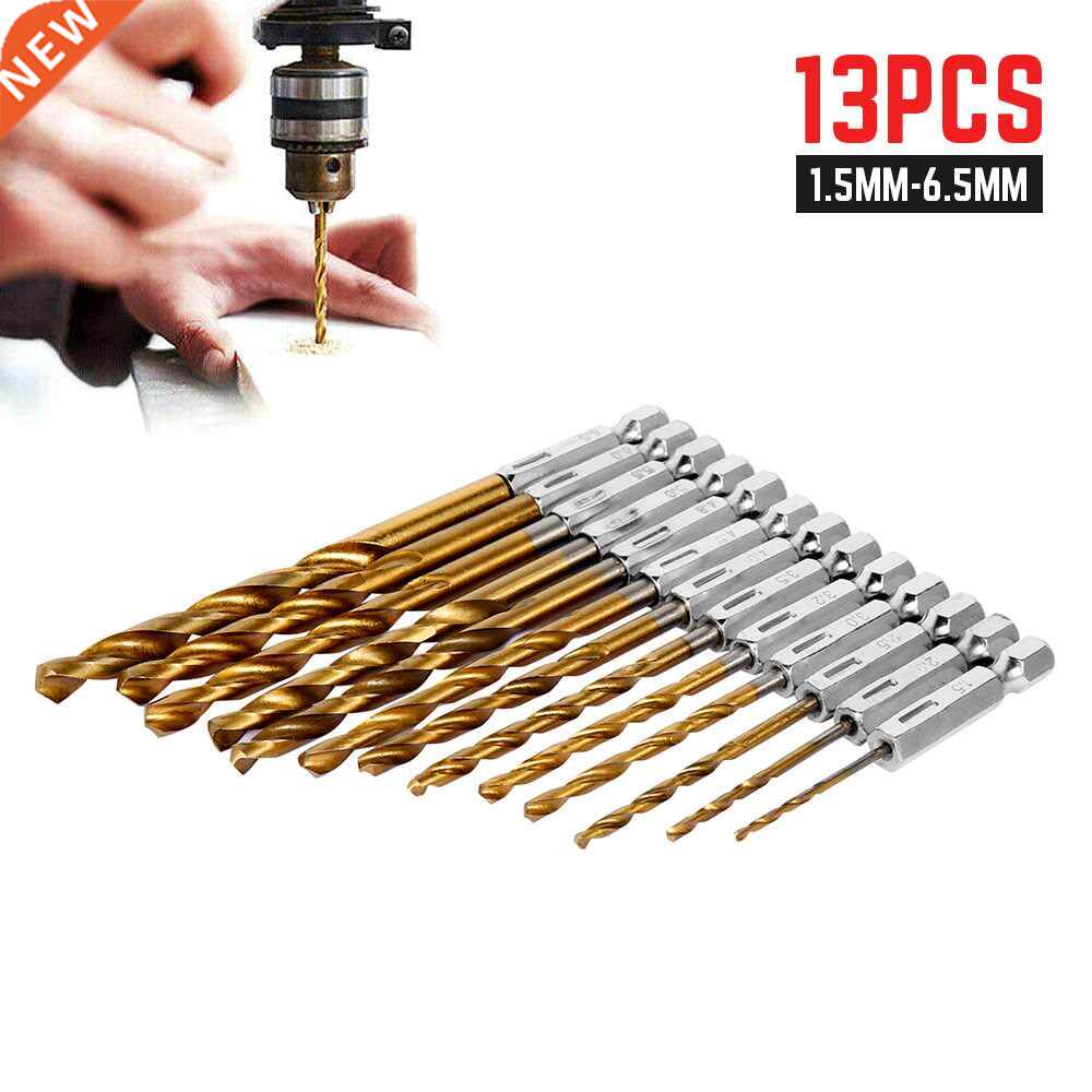 13pcs/set hss high speed steel twist drill bit titanium coat