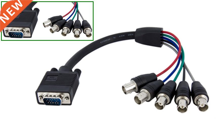 1 ft Coax HD15 VGA to 5 BNC RGBHV Monitor Cable - M/F 特色手工艺 其他特色工艺品 原图主图