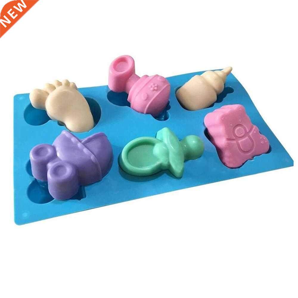 1 pcs cute 6 cavity silicone mold footprint bear shape not-s