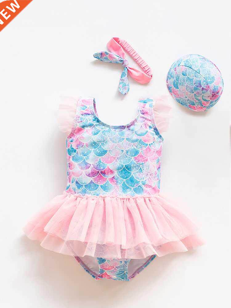 2022 new girl baby mermaid swimsuit princess fashion cartoon