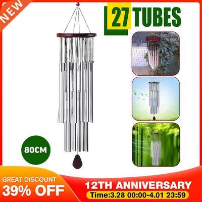 27 Tubes Wind Chimes Church Wind Bells Home Porch Balcony Ou