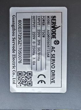 SERVODE伺服驱动器ASD600BOR723AR，750 议价