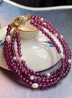 紫牙乌女款水晶首饰原创设计复古