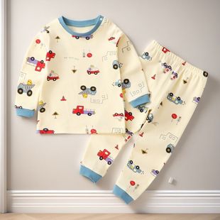 中大童打底睡衣家居服 男女童宝宝秋衣秋裤 儿童纯棉内衣套装 春秋季