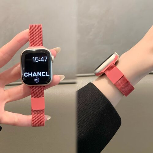 适用透气细版金属米兰iwatch表带