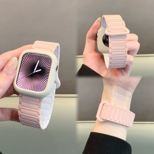 适用iwatch张婧仪同款硅胶表带