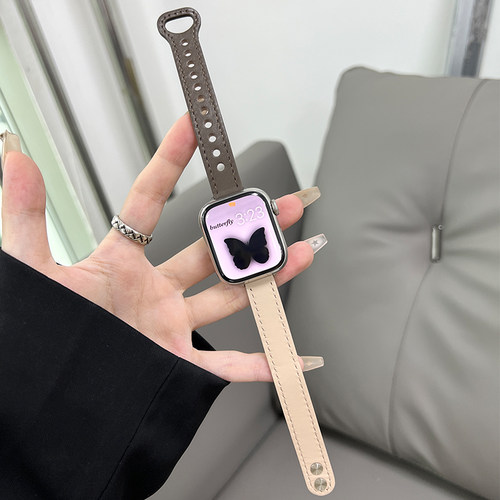 小蛮腰真皮拼色iwatch表带男女款