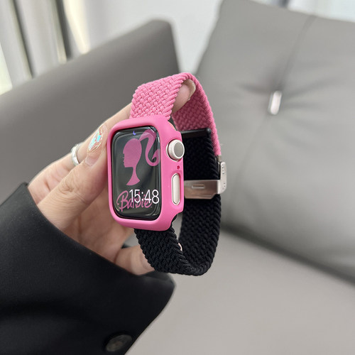 弹力编织拼色iWatch78表带