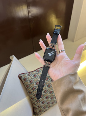 新款自制创意金属拼皮iwatch7苹果表带适用于AppleWatch65432SE代