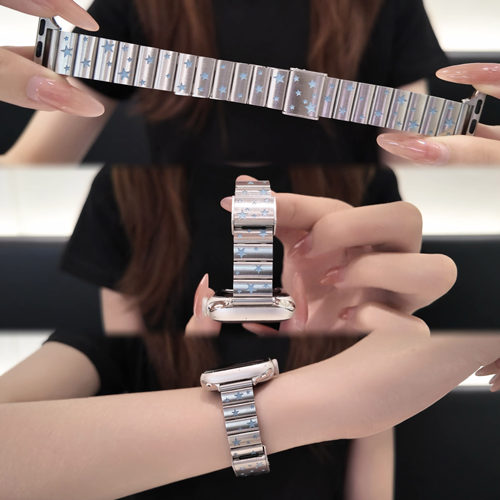 适用iwatch新款星星细款金属表带