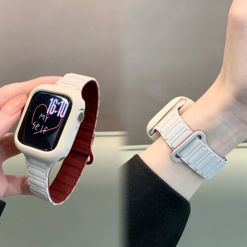 适用iwatch细版硅胶回环磁吸表带